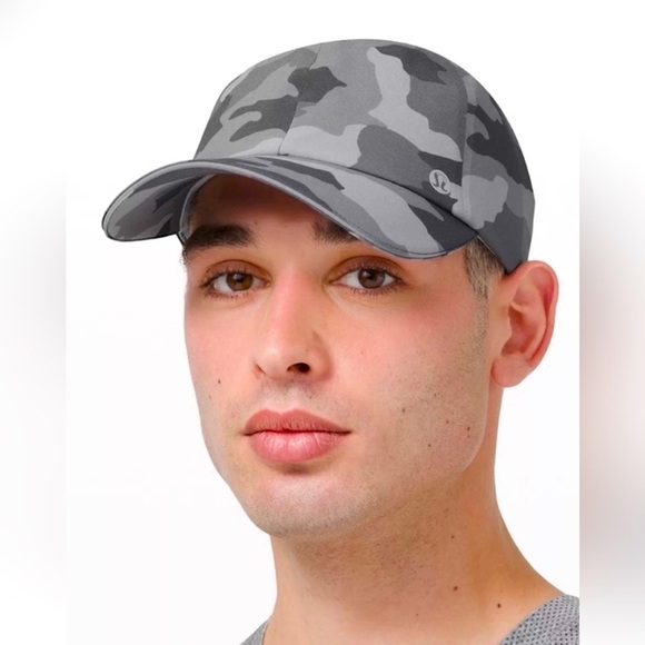 LULULEMON fast & free run camo gray blue hat adjustable strap Men NWT - Picture 1 of 6